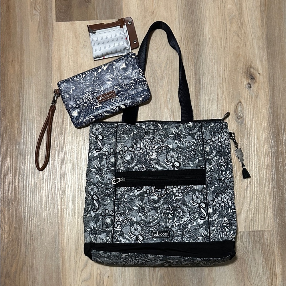 Sakroots Floral Tote with Matching Wristlet